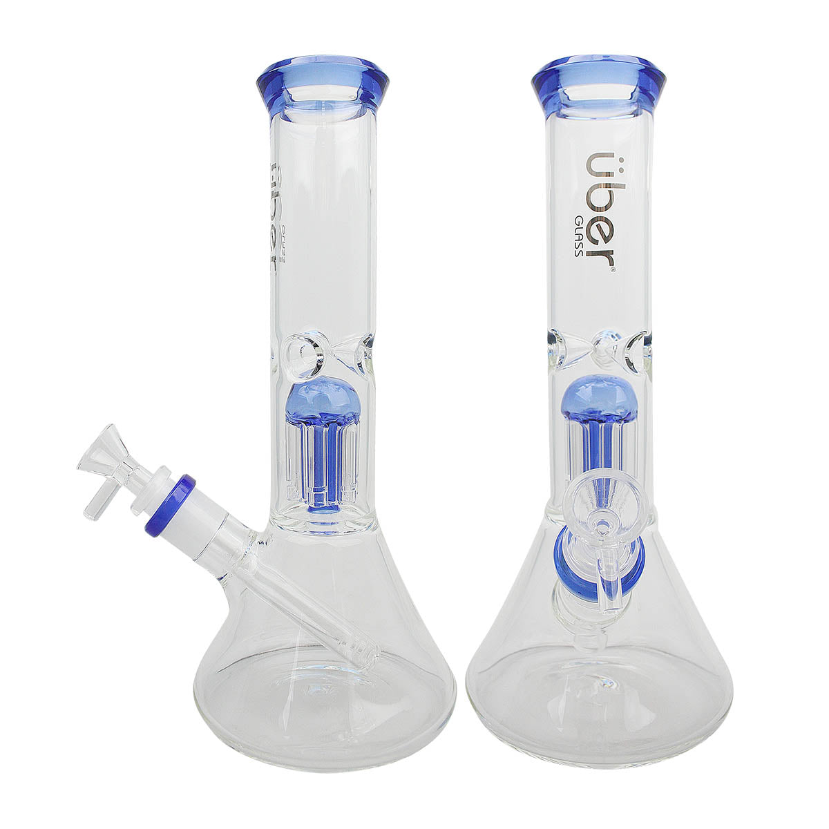 Uber 12" Beaker Waterpipe w/Ice Pinch & Tree Perc Blue