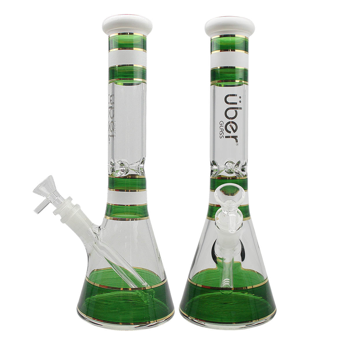 Uber GOG 12" 5mm Beaker Waterpipe w/Ice Pinch Green