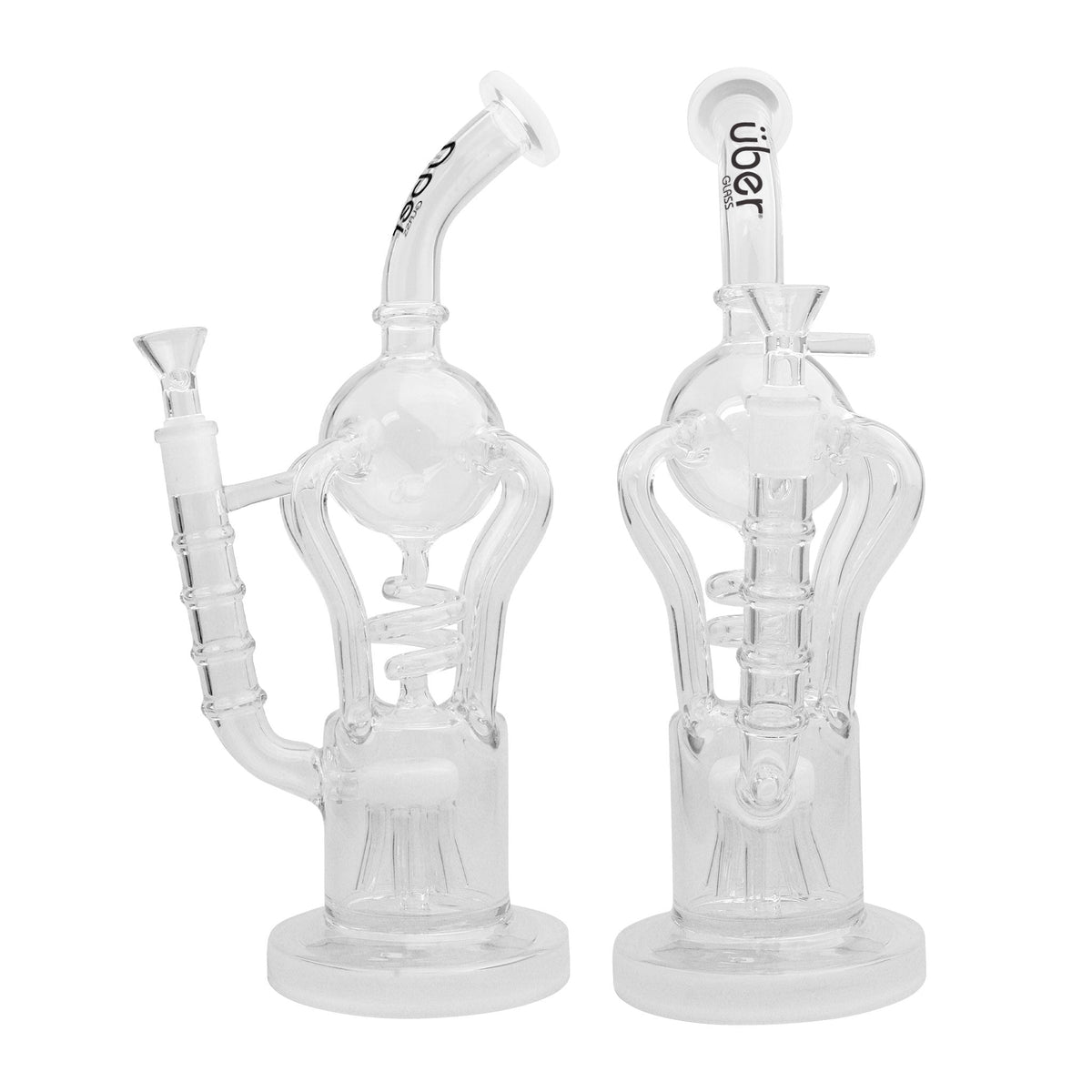 Uber 13" (5mm) Glass Recycler Waterpipe Jade White