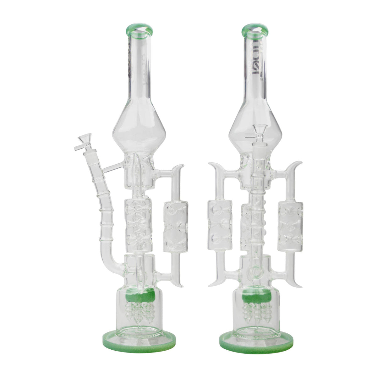 Uber 20" (5mm) Glass Recycler Waterpipe Jade Green