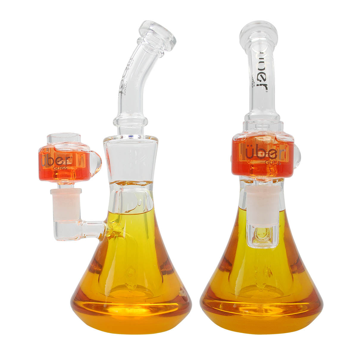 Uber 8" Freezable Waterpipe - Style 001 Orange