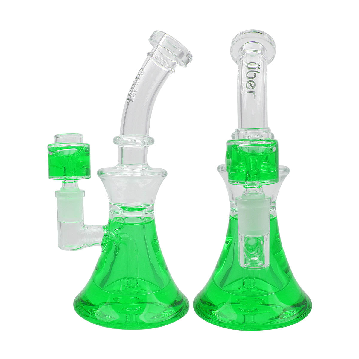 Uber 8" Freezable Waterpipe - Style 003 Green