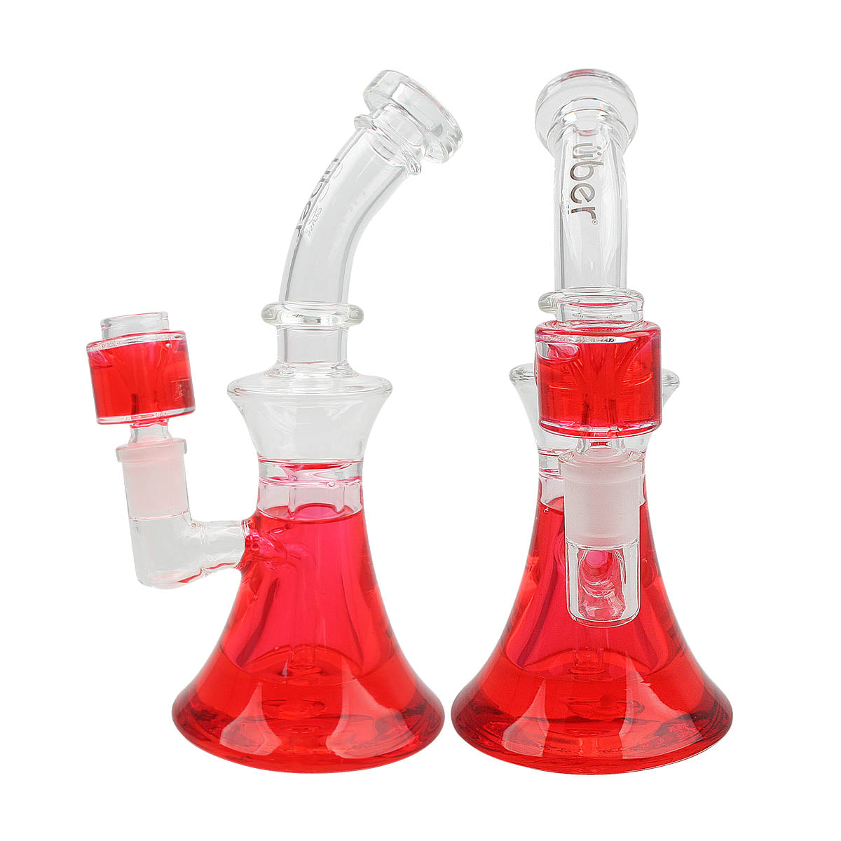 Uber 8" Freezable Waterpipe - Style 003 Red