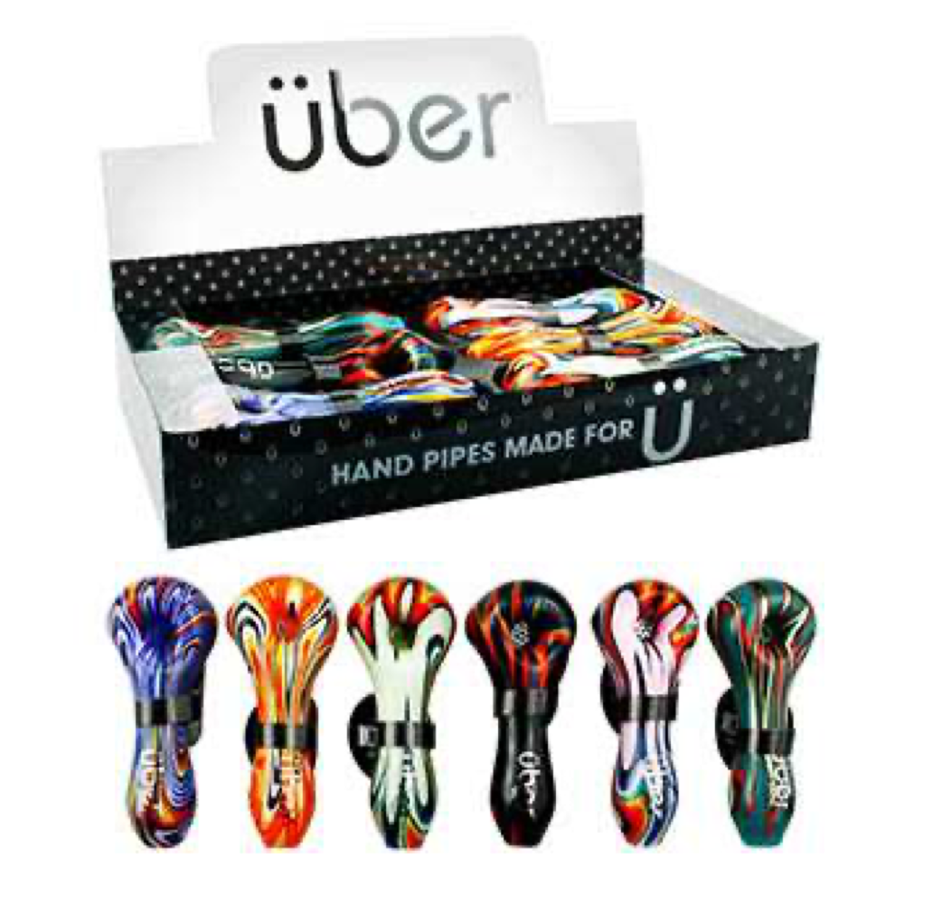 Uber I/O 4" Glass Spoon w/ Built-In Screen 6CT Display Design S04
