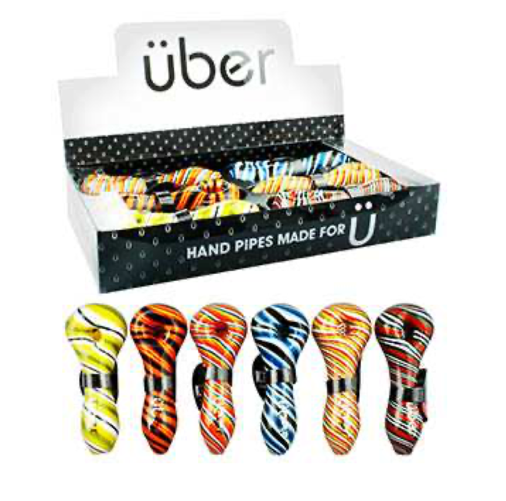 Uber I/O 4" Glass Spoon w/ Built-In Screen 6CT Display Design S16