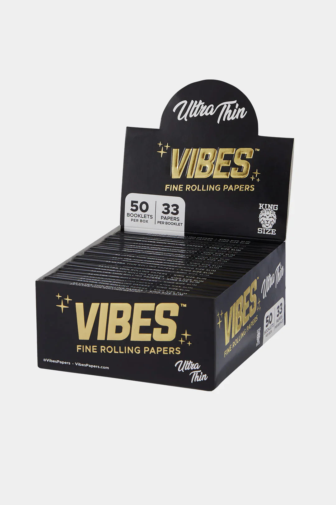 Vibes - King Size Slim Rolling Papers - 33 Papers Per Pack - 50 Pack Per Box