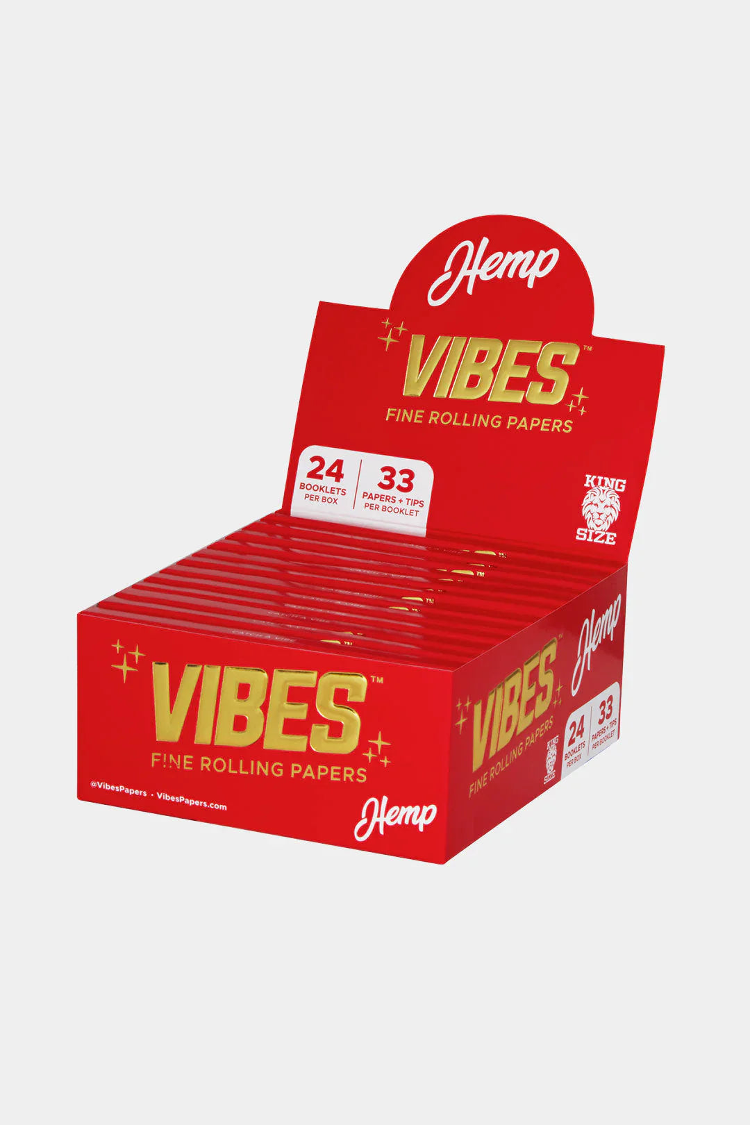 Vibes - Papers With King Size Tips - 33 Per Pack - 24 Pack Per Box
