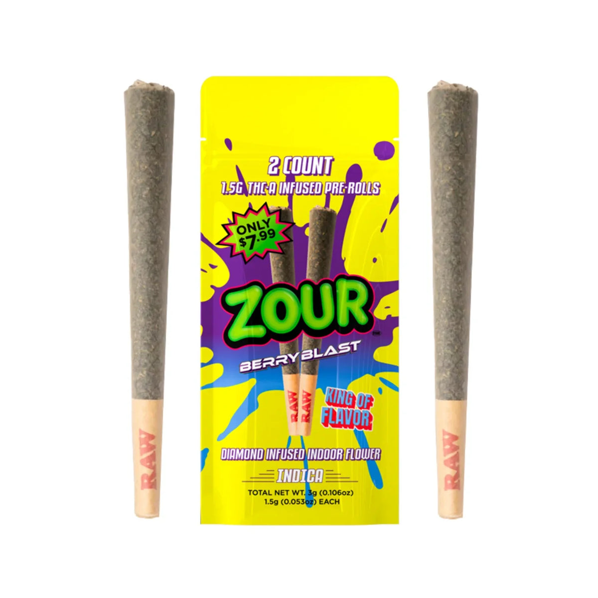 Zour Stash THCA Diamond Infused Pre-Rolls 1.5G (2 Pack)