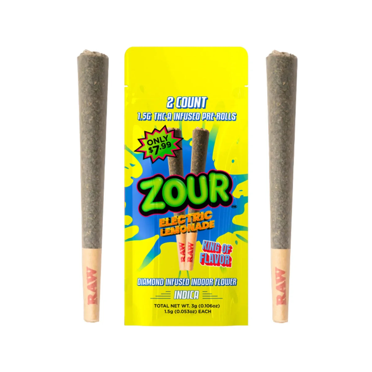 Zour Stash THCA Diamond Infused Pre-Rolls 1.5G (2 Pack)
