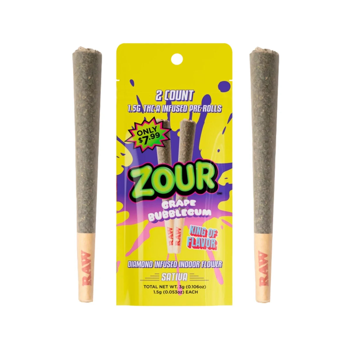 Zour Stash THCA Diamond Infused Pre-Rolls 1.5G (2 Pack)